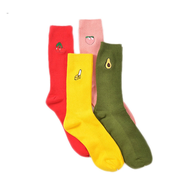 3 Pairs Cute Cartoon Fruit Print Girls Kawaii Socks
