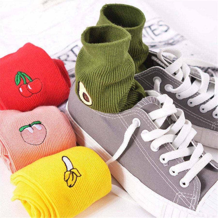 3 Pairs Cute Cartoon Fruit Print Girls Kawaii Socks