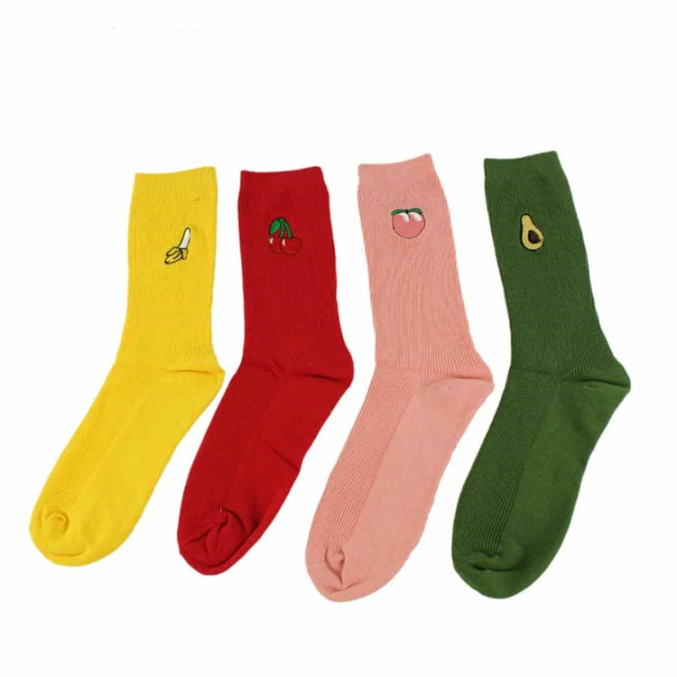 3 Pairs Cute Cartoon Fruit Print Girls Kawaii Socks