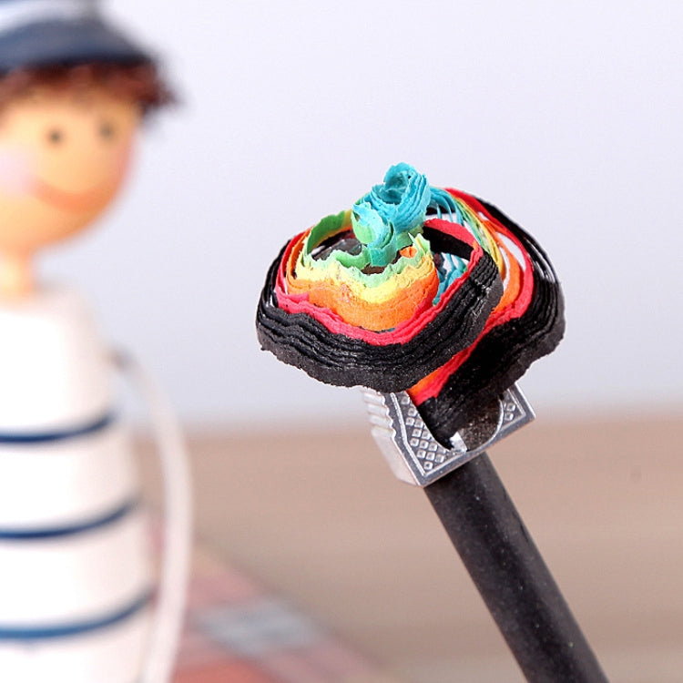 12 PCS Rainbow HB Environmental Pencil Paper Rod Pen