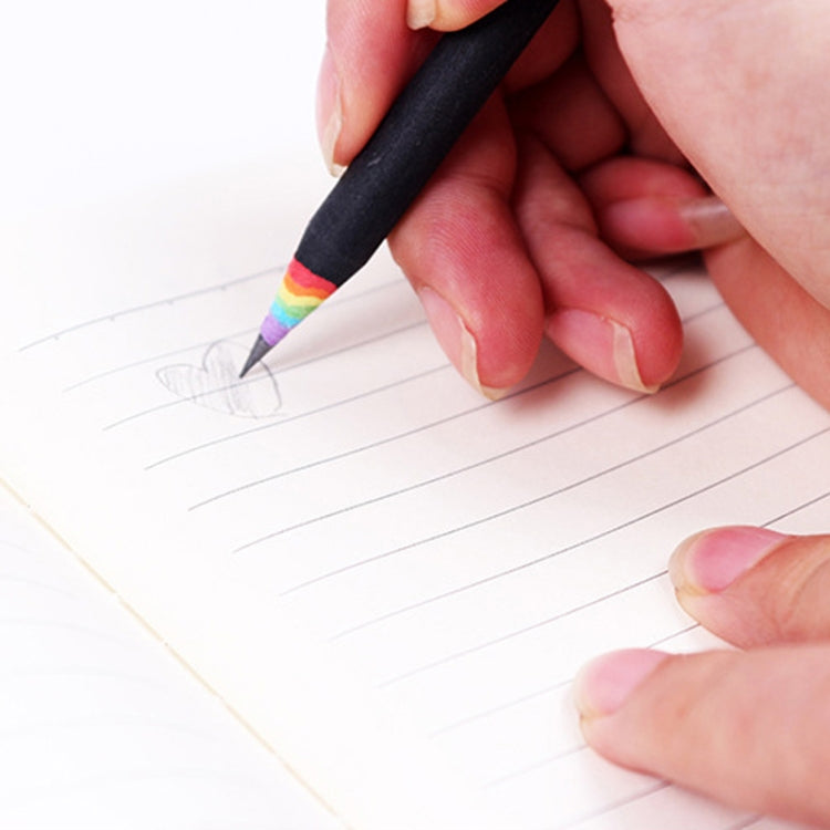 12 PCS Rainbow HB Environmental Pencil Paper Rod Pen