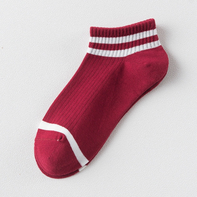 20 Pairs College Wind Striped Boat Socks Women Casual Cute Socks