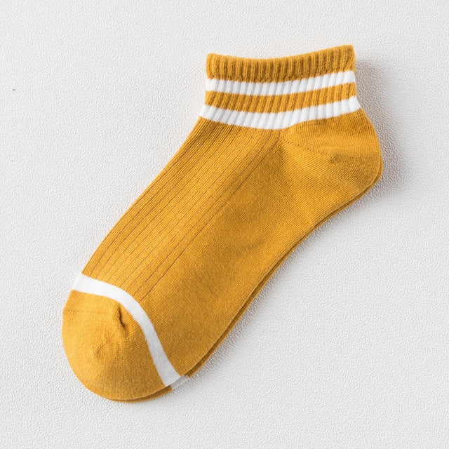 20 Pairs College Wind Striped Boat Socks Women Casual Cute Socks