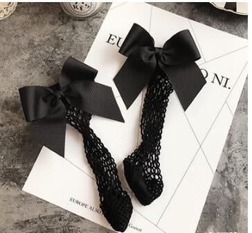 Sexy Socks Breathable Bow knot Fishnet Socks Women Harajuku Sock Hollow Nets Transparent Mesh Socks