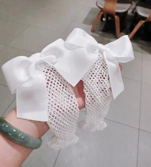 Sexy Socks Breathable Bow knot Fishnet Socks Women Harajuku Sock Hollow Nets Transparent Mesh Socks