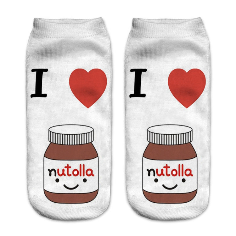 12 Pairs Food And Fruit Print 3D Kawaii Socks