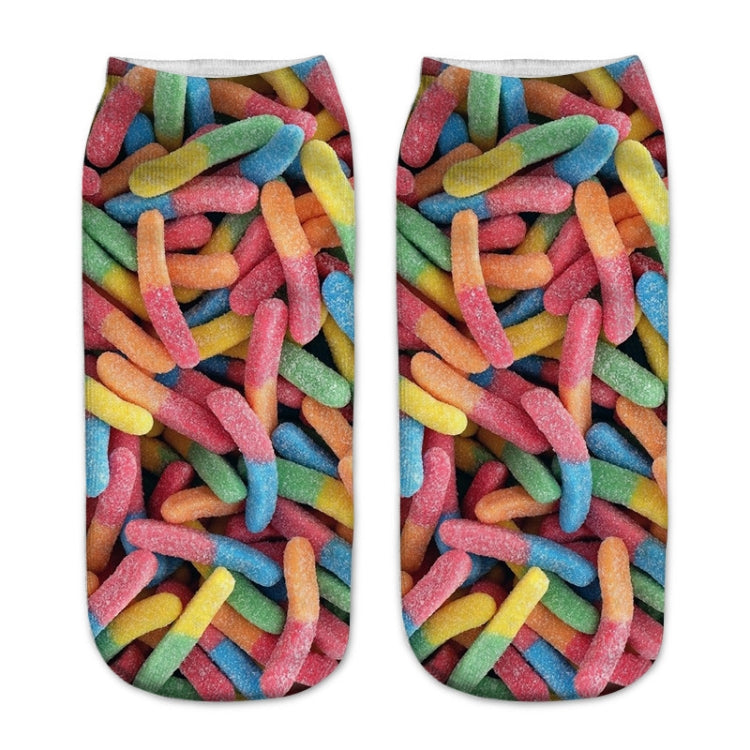 12 Pairs Food And Fruit Print 3D Kawaii Socks
