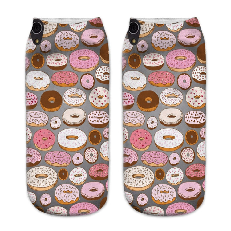 12 Pairs Food And Fruit Print 3D Kawaii Socks