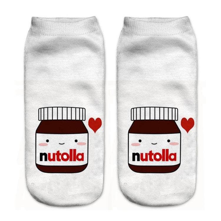 12 Pairs Food And Fruit Print 3D Kawaii Socks