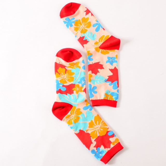 5 Pairs Funny Cute Happy Socks Womens Men Print Casual Harajuku Socks