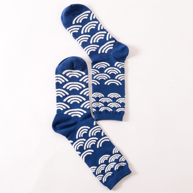 5 Pairs Funny Cute Happy Socks Womens Men Print Casual Harajuku Socks
