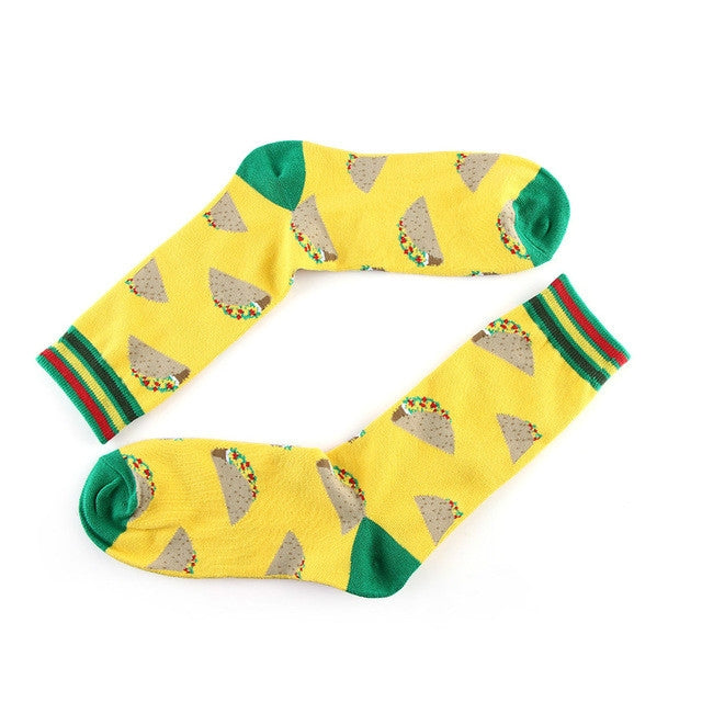 3 Pairs Art Abstraction Creative Pattern Original Sock Fruit Pineapple Fashion Women Funny Sock