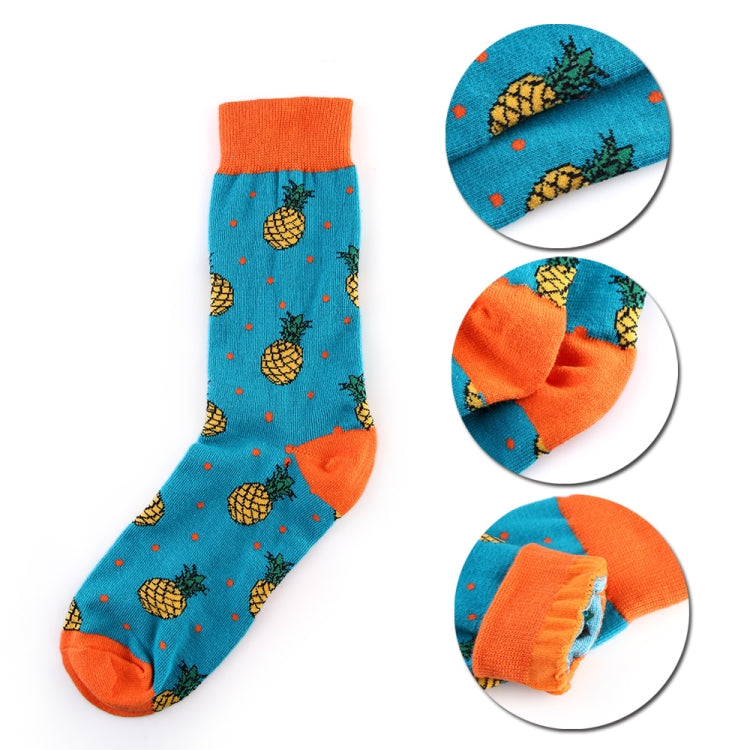 3 Pairs Art Abstraction Creative Pattern Original Sock Fruit Pineapple Fashion Women Funny Sock