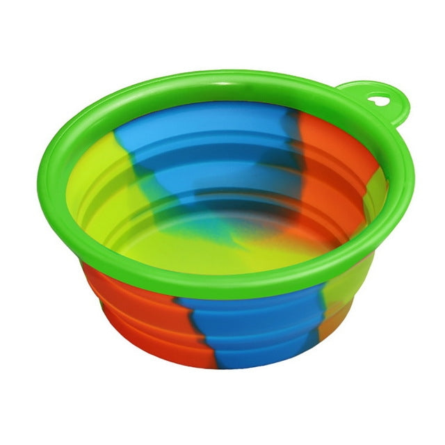 Silicone Folding Outfit Portable Travel Bowl Dog Feeder Water Food Dog Bowl Container