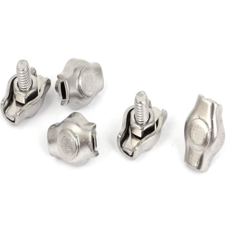 5 PCS 304 Stainless Steel Plate Single Clip Double Clamp Wire Rope Clamp, Specification:M8, Style:Single Clip