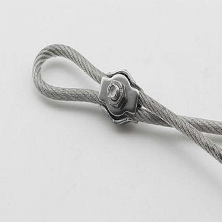 5 PCS 304 Stainless Steel Plate Single Clip Double Clamp Wire Rope Clamp, Specification:M10, Style:Single Clip