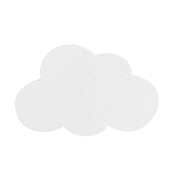 Nordic Style Cartoon Cloud Kids Room Wooden Sticker Home Decor(White)