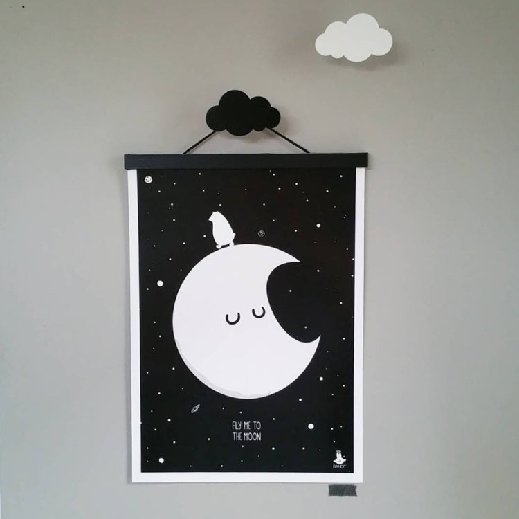 Nordic Style Cartoon Cloud Kids Room Wooden Sticker Home Decor(White)