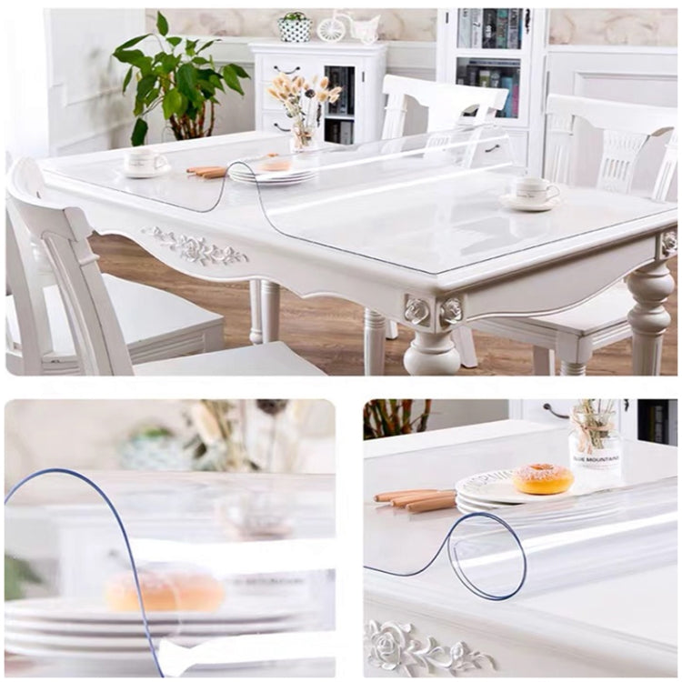 Waterproof Oilproof  PVC Placemat Soft Glass Tablecloth Tea Table Matï¼ŒSizeï¼š80x80cm