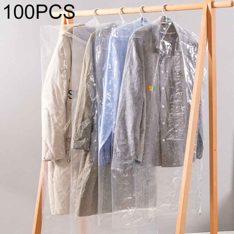 100 PCS Disposable Transparent Clothes Dust Bag Dust Cover, Size:60x150cm, Thickness:PP 4 Wires