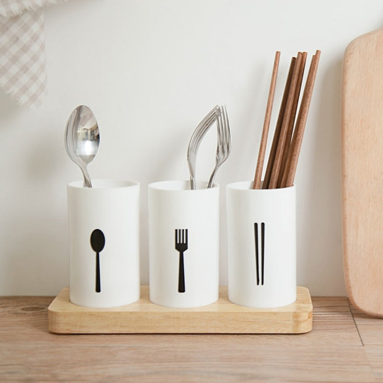 Multifunctional Household Tableware Desktop Storage Box Drain Chopsticks Storage Box(White)