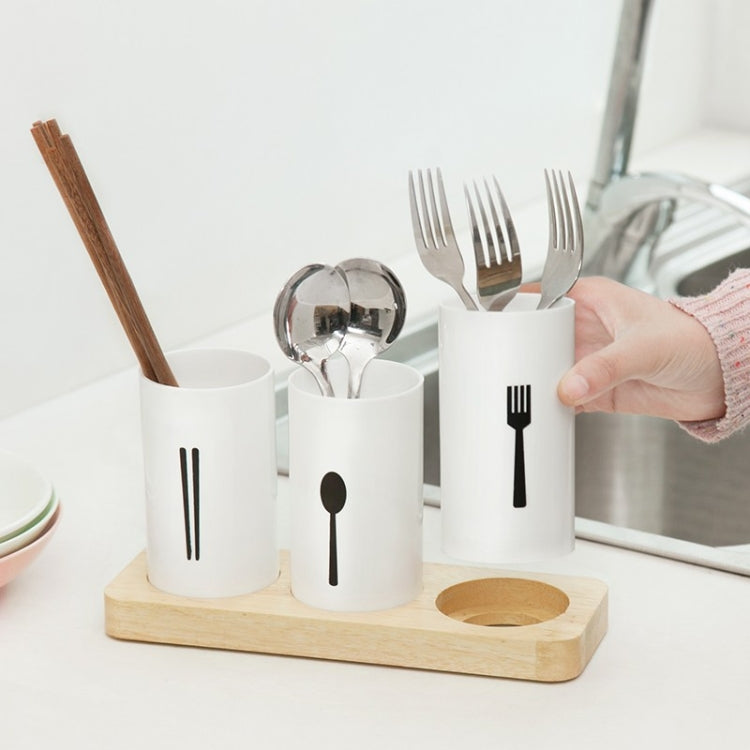 Multifunctional Household Tableware Desktop Storage Box Drain Chopsticks Storage Box(White)