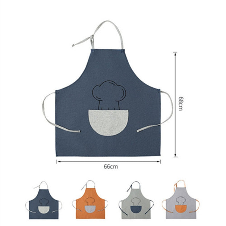 Antifouling Oil-proof Thick Cooking Apron Painting Work Clothes with Semicircle Pocket
