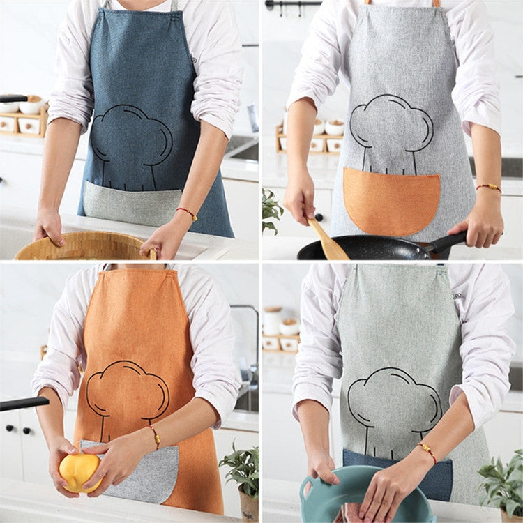 Antifouling Oil-proof Thick Cooking Apron Painting Work Clothes with Semicircle Pocket