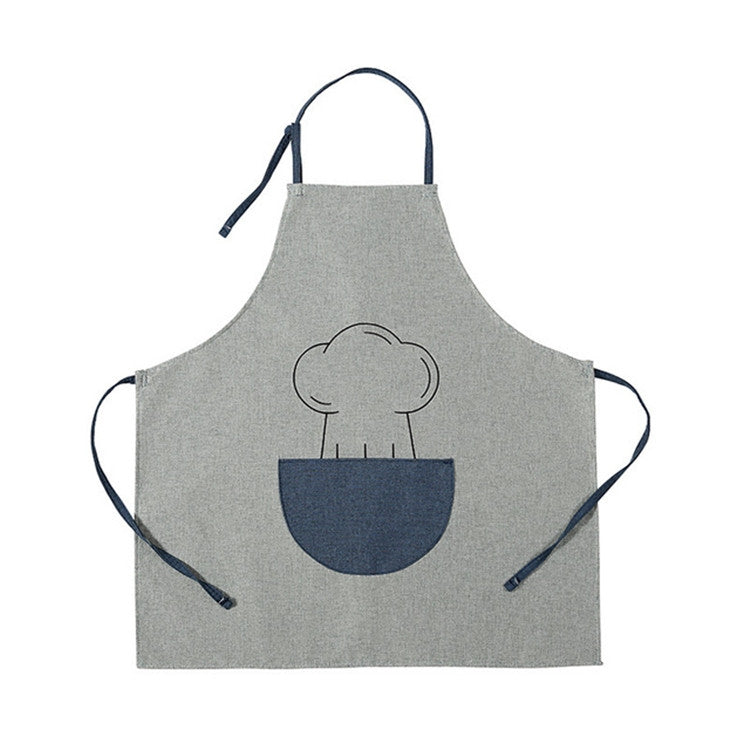 Antifouling Oil-proof Thick Cooking Apron Painting Work Clothes with Semicircle Pocket