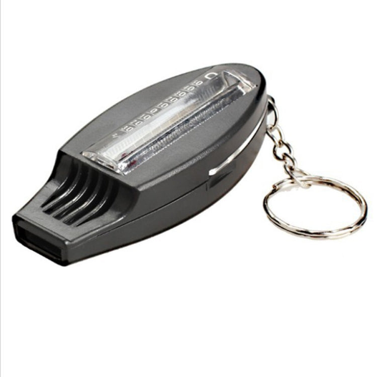 Black Keychain Versatile 4 IN 1 Compass Thermometer Whistle Magnifier for traveling camping hiking climbing outdoor sports