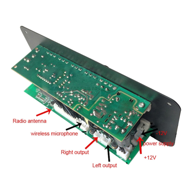 12V AC220V Bluetooth Subwoofer Power Amplifier Board Karaoke Audio Amplifier Support AUX TF Card U Disk Recording Radio(Black)