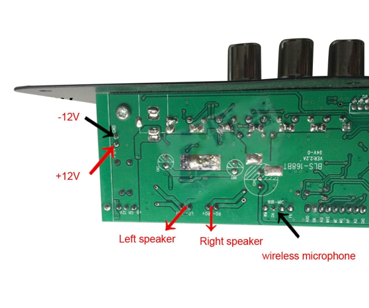 12V AC220V Bluetooth Subwoofer Power Amplifier Board Karaoke Audio Amplifier Support AUX TF Card U Disk Recording Radio(Black)