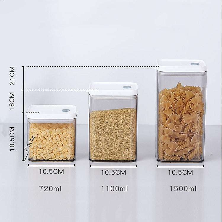 Household Coarse Grain Transparent Sealed Jar Food Grade Storage Jar Dried Fruit Snack Storage Jar with Lid, Capacity:1100ml