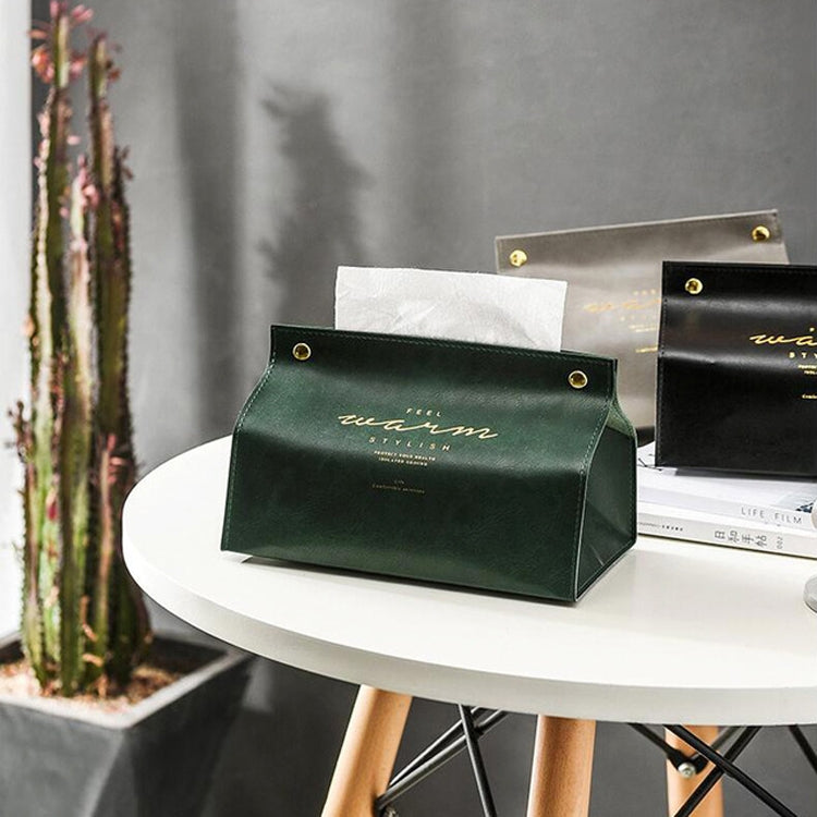 Retro PU Leather Snap-on Drawer Box Home Car Tissue Box