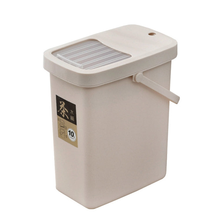 Office Plastic Tea Residue Bucket Tea Waste Bucket Push Lid Portable Trash Can, Style:10L