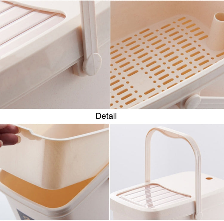 Office Plastic Tea Residue Bucket Tea Waste Bucket Push Lid Portable Trash Can, Style:10L