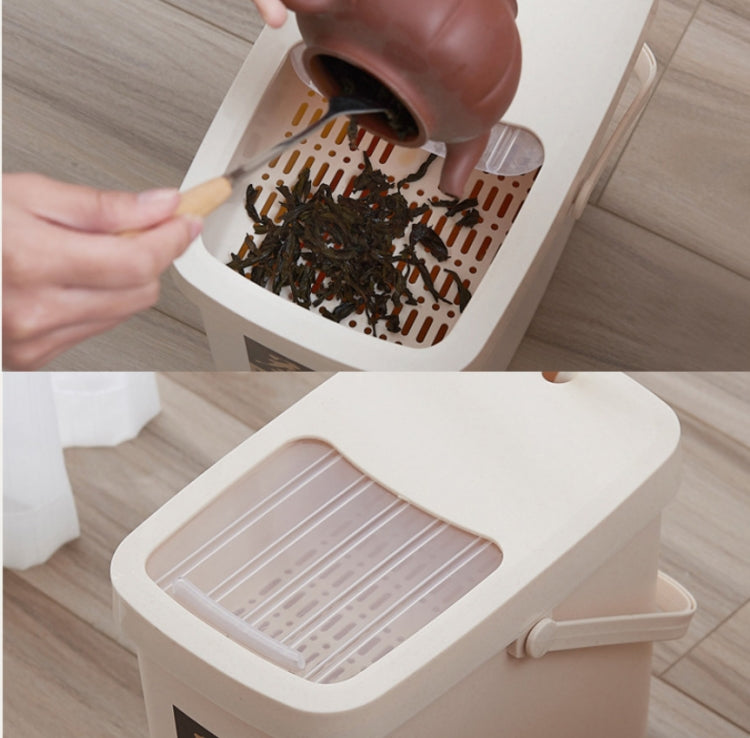 Office Plastic Tea Residue Bucket Tea Waste Bucket Push Lid Portable Trash Can, Style:10L