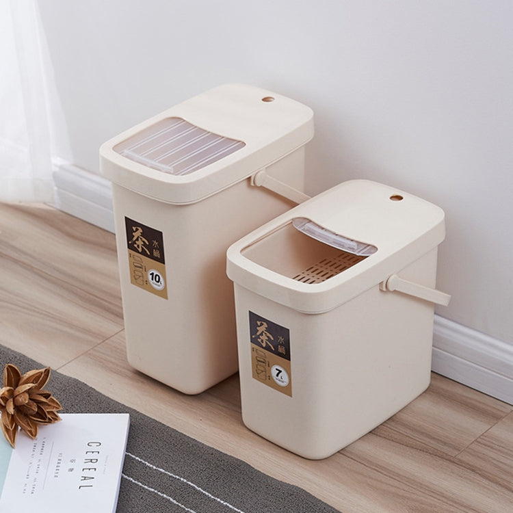 Office Plastic Tea Residue Bucket Tea Waste Bucket Push Lid Portable Trash Can, Style:10L