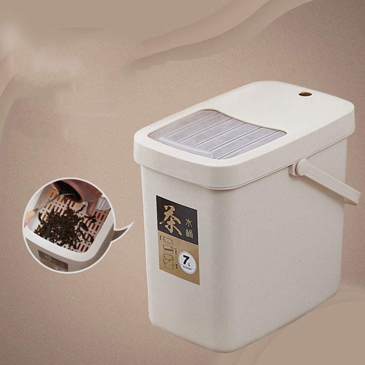 Office Plastic Tea Residue Bucket Tea Waste Bucket Push Lid Portable Trash Can, Style:10L