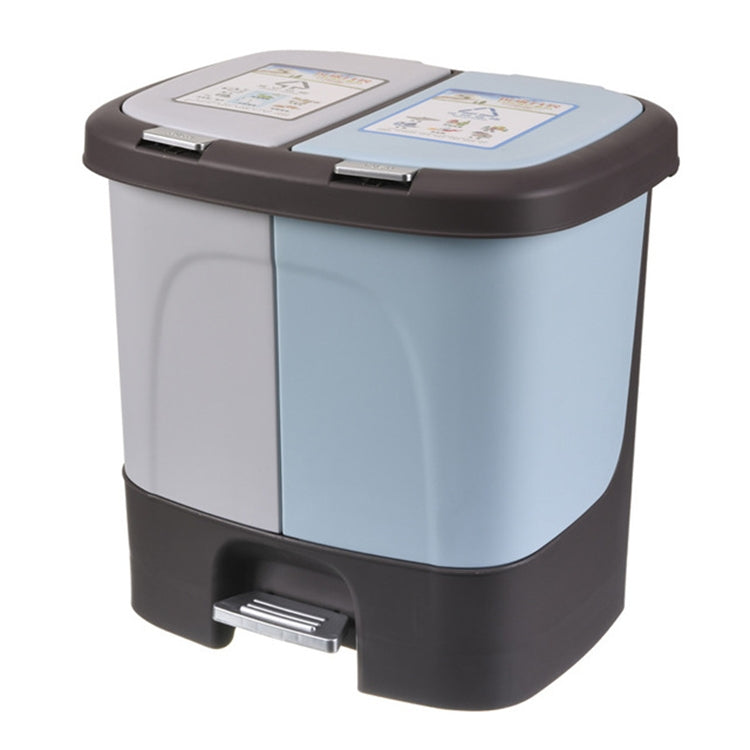 20L Household Kitchen Pedal / Hand Press Multifunctional Push-type Double-Barrel Sorting Trash Can