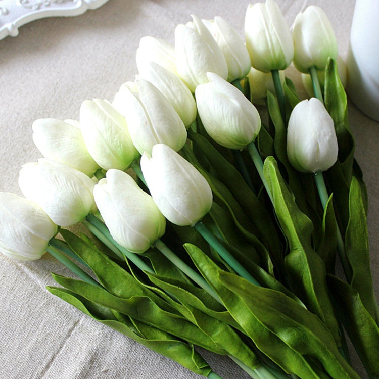 10 PCS Simulation PU Mini Tulip Artificial Flowers Silk Flowers Wedding Home Fake Flowers