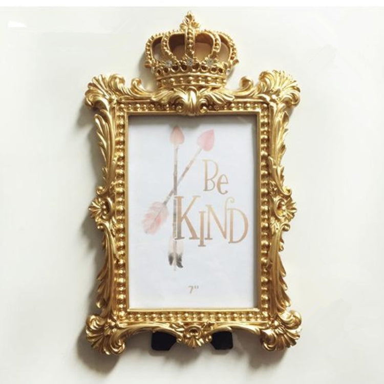 Luxury Baroque Style Gold Crown Decor Creative Resin Picture Desktop Frame Photo Frame