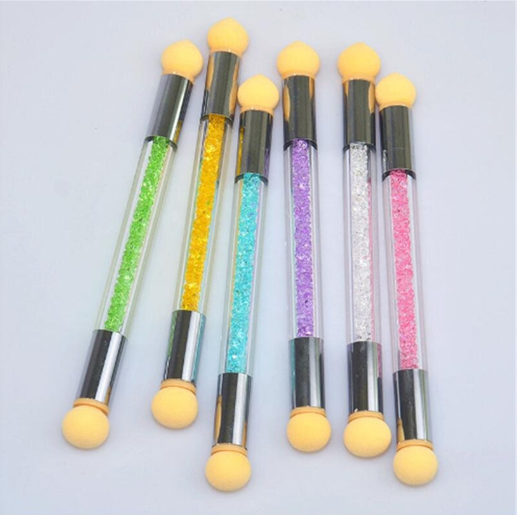 3 PCS Nail Smudge Pen Diamond Rod Double Head Sponge Smudge Gradient Pen