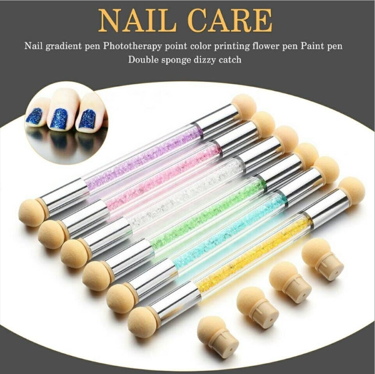 3 PCS Nail Smudge Pen Diamond Rod Double Head Sponge Smudge Gradient Pen
