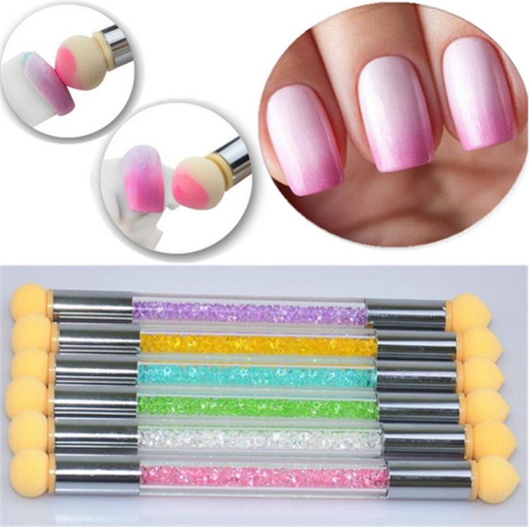 3 PCS Nail Smudge Pen Diamond Rod Double Head Sponge Smudge Gradient Pen