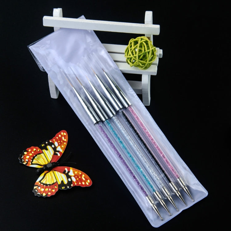 Nail Art Dotting Pen Acrylic Rhinestone Crystal UV Gel Painting Manicure Tool Drawing Liner Flower Brush Decoration