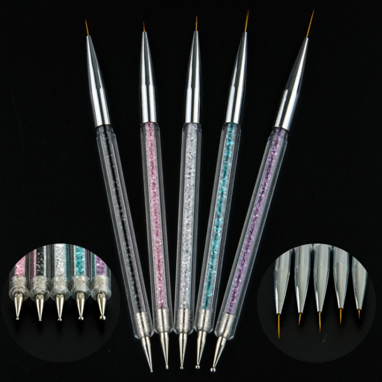 Nail Art Dotting Pen Acrylic Rhinestone Crystal UV Gel Painting Manicure Tool Drawing Liner Flower Brush Decoration