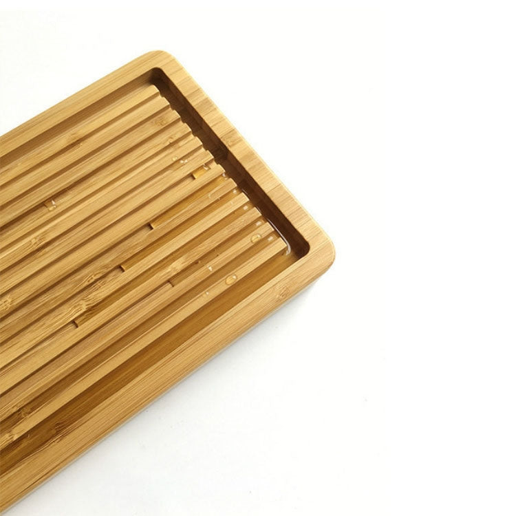Portable Removable Rectangular Full Bamboo Dry Tea Tray
