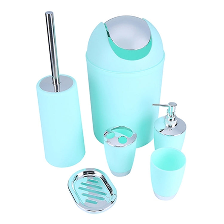 6 In 1 Bathroom Cup Toothbrush Holder Hand Sanitizer Bottle Soap Holder Toilet Brush Waste Bins Set