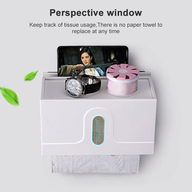 BZJ01 Home Suction Cup Bathroom Free Punching Tray Waterproof Toilet Paper Holder, Size: 16X13.5X13cm